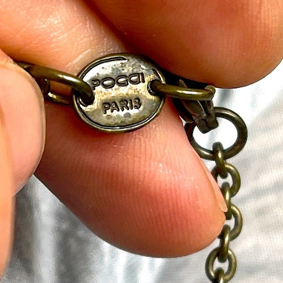 RARE - POGGI PARIS Signed VICTORIAN Choker Chain Necklace Crystals Gold Vintage - Picture 3 of 6